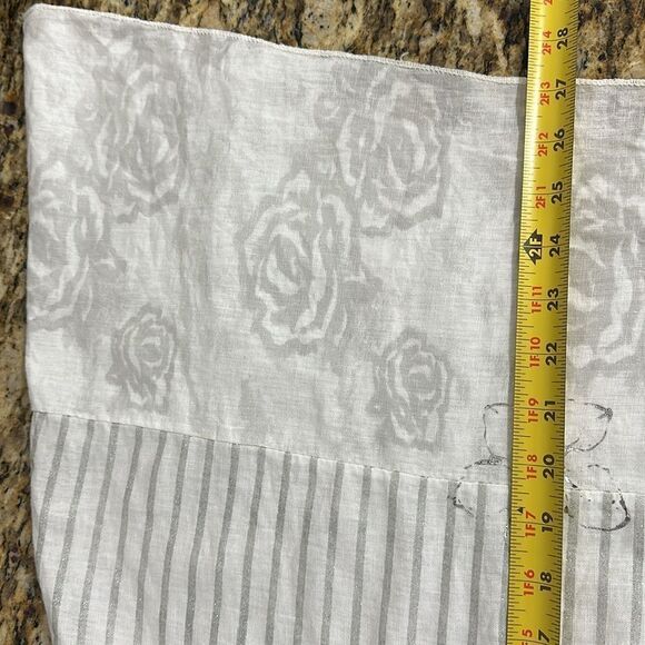 Kaktus Short Sleeve Linen Cotton Blend Floral Print Blouse Top Size M - Picture 7 of 7